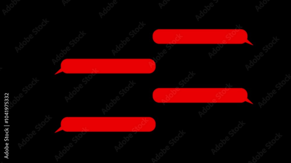 text Message bubble animation on black background, Animation of sending and receiving messages. text Message bubble animation on black background, Animation of sending and receiving messages.