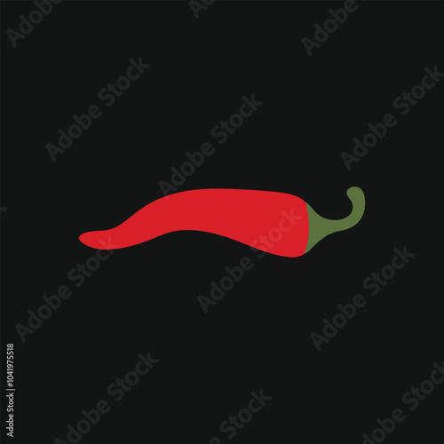 Red hot chili peppers isolated on BLACK background