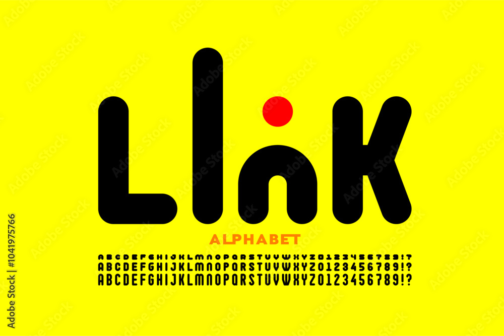 Linked letters font design, alphabet letters and numbers vector illustration Linked letters font design, alphabet letters and numbers vector illustration