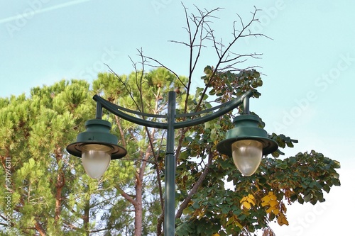 Street lamp turned off in nature photo