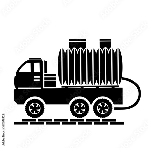 Vector illustration, logo, car icon for septic tank. Isolated on a white background.