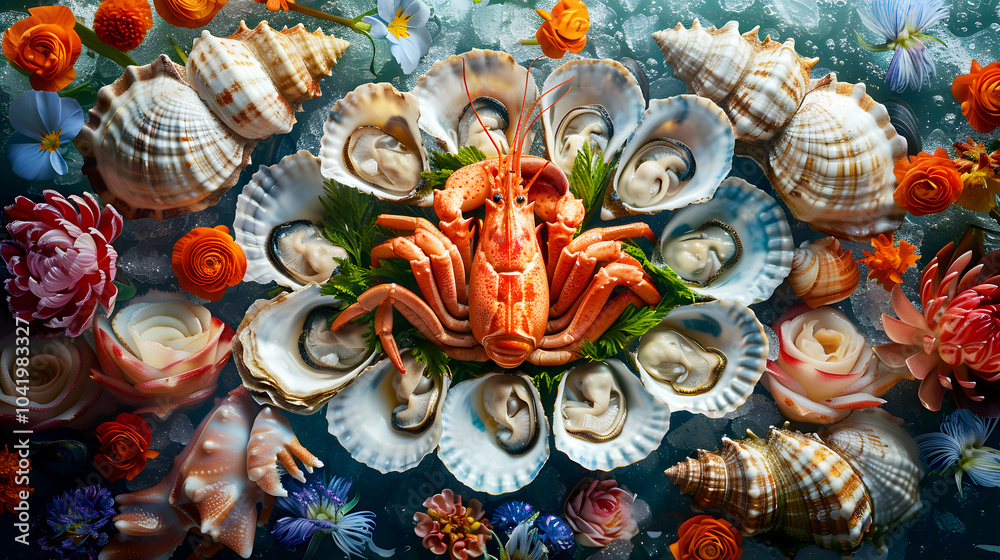 Assortment of Fresh Ocean Treasures for Gourmet Dish Assortment of Fresh Ocean Treasures for Gourmet Dish