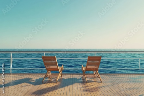 Serene Cruise Ship Deck with Ocean View