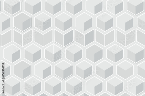 Seamless Hexagonal Grid Pattern with 3D Effects