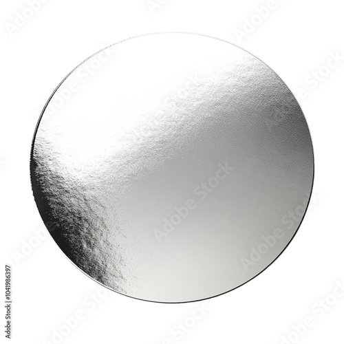 Set of Silver Round Stickers on transparent background