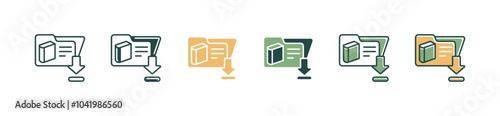 online book journal literature directory download icon set education document course library school vector illustration