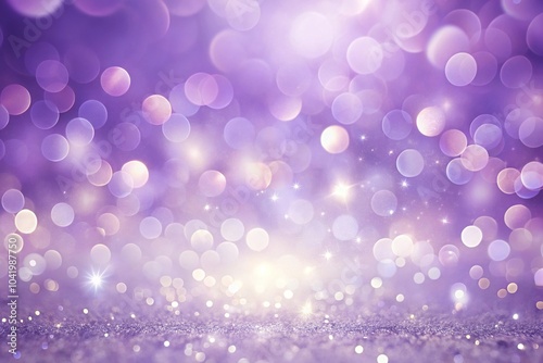 Soft pastel purple background with bokeh sparkles silhouette