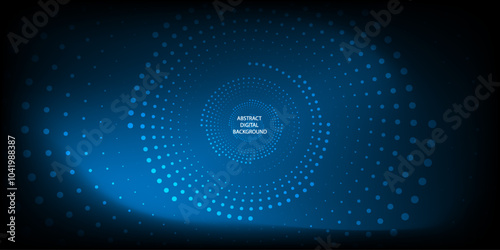 3D abstract digital circle background of sound waves futuristic particle circle Big data visualization Virtual reality, VR, cyberspace. EPS10 Vector illustration concept