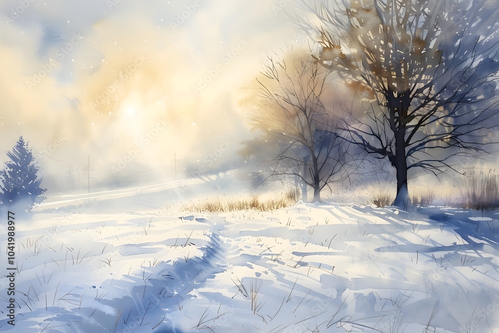 winter landscape with trees winter landscape with trees