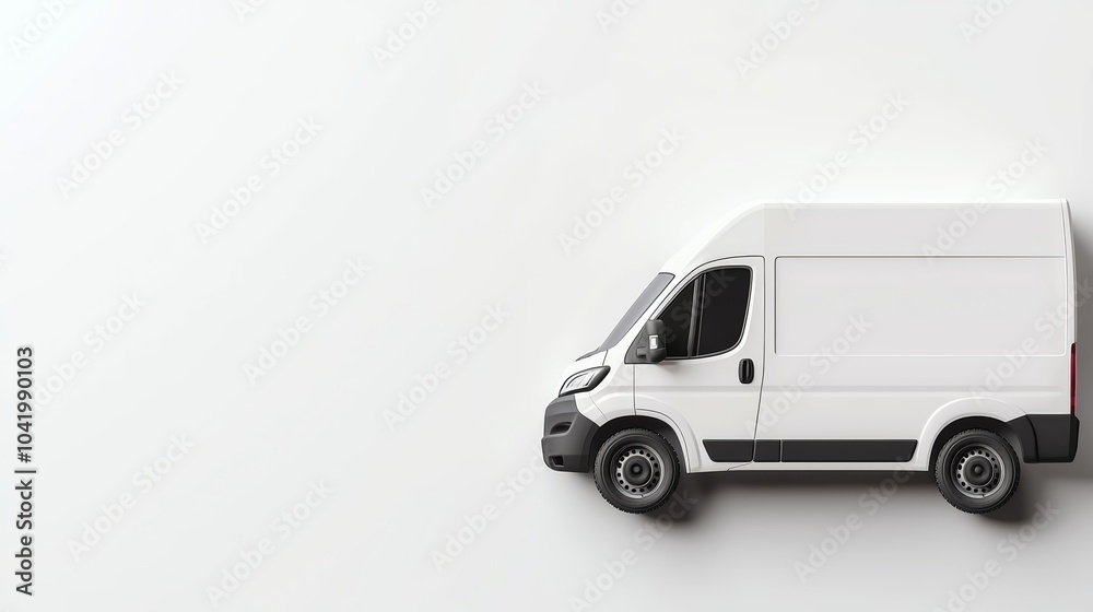 A delivery van miniature, isolated on white, with clean lines and branding visible A delivery van miniature, isolated on white, with clean lines and branding visible