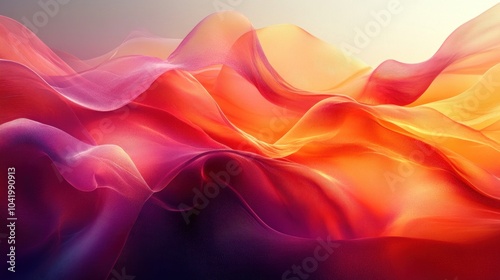 Wallpaper Mural Abstract Fabric Waves in Vibrant Colors Torontodigital.ca