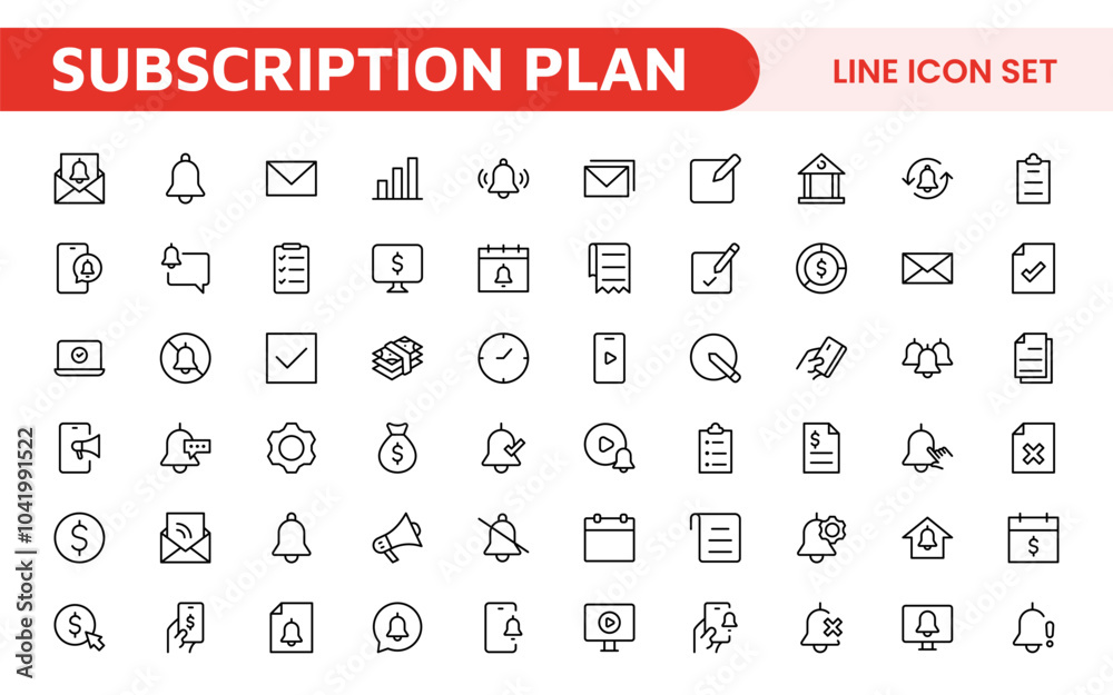 Subscription Services Icon Set. Modern and sleek icons for subscription-based platforms, perfect for enhancing user interfaces, streaming apps, SaaS products, and membership management. Subscription Services Icon Set. Modern and sleek icons for subscription-based platforms, perfect for enhancing user interfaces, streaming apps, SaaS products, and membership management.