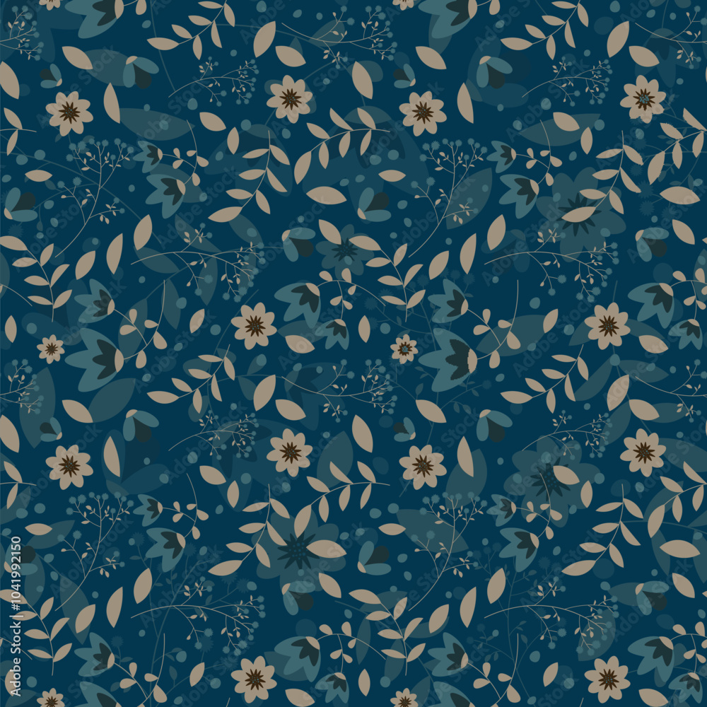 Obraz premium Abstract flat hand draw floral pattern background.