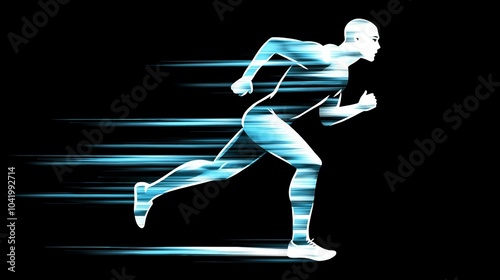 Dynamic Athlete in Motion: Capturing the Essence of Speed and Energy in Running