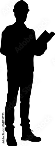 Silhouette of a Construction Worker Vector Illustration