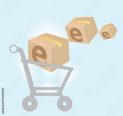 E buy cart concept. vector