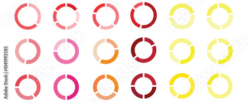pie chart set, colorful diagram collection, vector illustration of infographic, ui, websites, and business