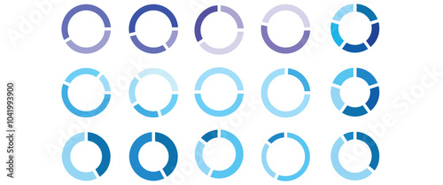 pie chart diagram vector illustration set isolated on a white background, for ui , info , website design,
