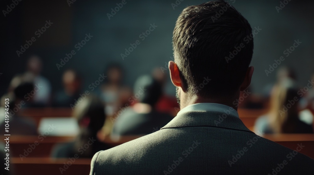 Fototapeta premium Serious Businessman Focused on Event
