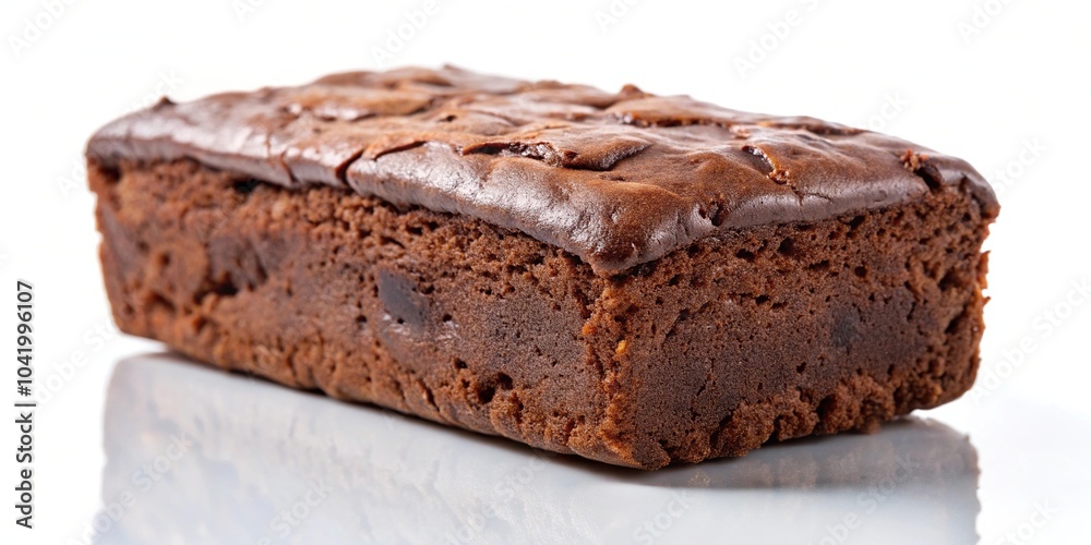reflected chocolate brownie bread on white background reflected chocolate brownie bread on white background