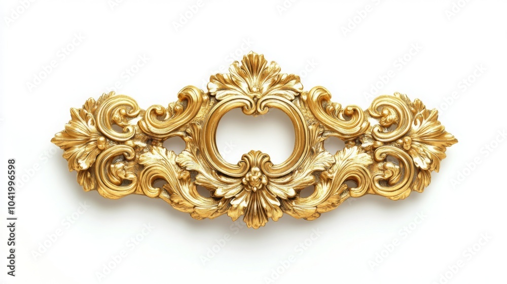 A decorative, ornate golden frame featuring intricate floral designs, suitable for traditional or vintage decor. A decorative, ornate golden frame featuring intricate floral designs, suitable for traditional or vintage decor.