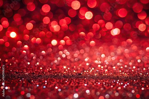 shiny red glitter abstract background with bokeh effect