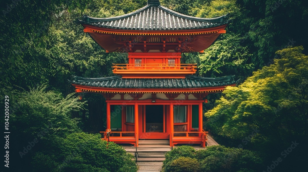japanese temple in the park . japanese temple in the park .