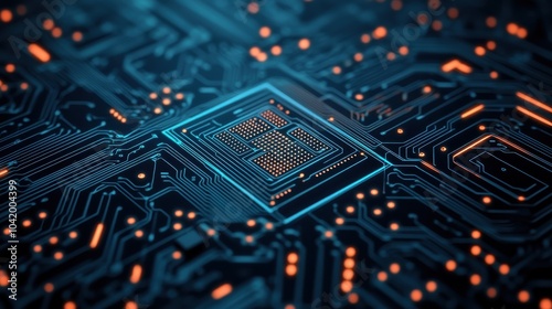 Glowing Circuit Board Pattern with Modern Design