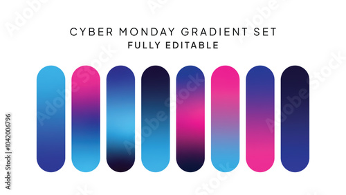 Set of Cyber Monday Gradients Background, Abstract Cyber Monday Gradient Collection Set