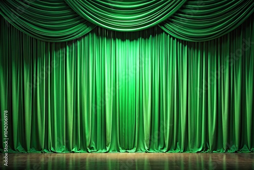 Wallpaper Mural Depth of field image showing layers of green curtains on stage Torontodigital.ca