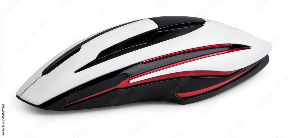 A spaceship miniature, isolated on white, with sleek lines and futuristic detailing A spaceship miniature, isolated on white, with sleek lines and futuristic detailing