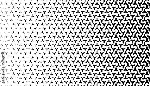 Black and white transition geometric pattern. Seamless halftone effect for sporty background and jersey design. Vector Format Illustration 