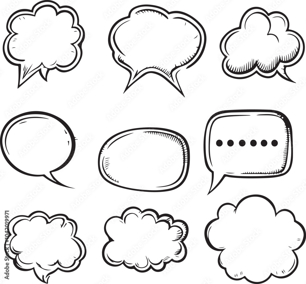 Hand-drawn speech bubble or chat bubble. Speech bubble sketch vector illustration Hand-drawn speech bubble or chat bubble. Speech bubble sketch vector illustration
