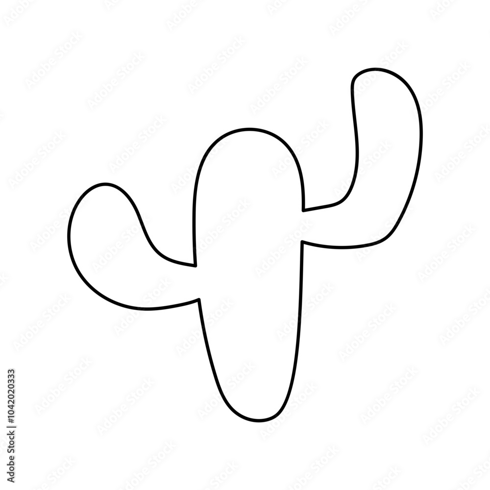 Cactus Icon. Boho Outline Vector Illustration Style. Cactus Icon. Boho Outline Vector Illustration Style.