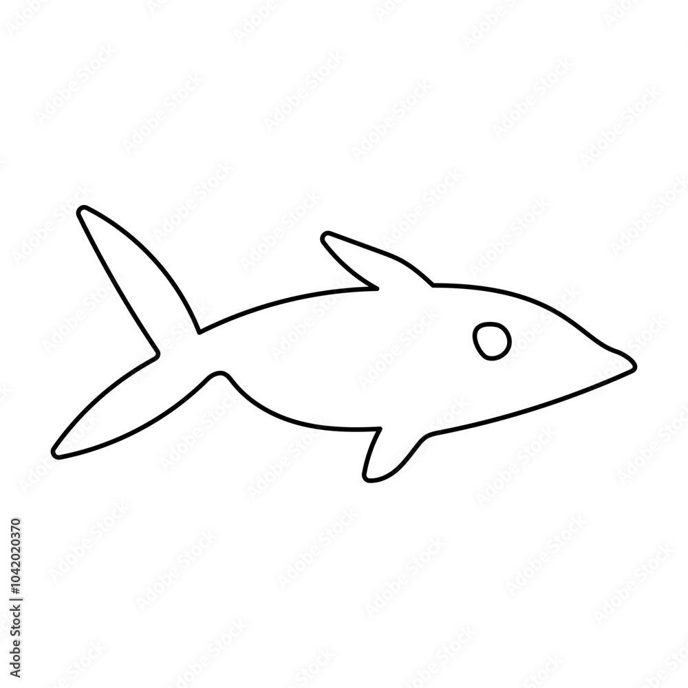 Fish Icon. Boho Outline Vector Illustration Style. Fish Icon. Boho Outline Vector Illustration Style.