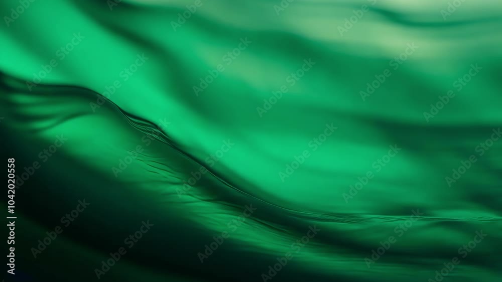 Abstract green water waves: close-up of rippling liquid for nature and tranquility themes