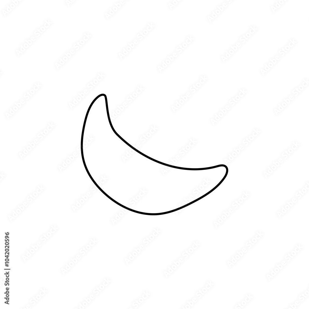 Moon Icon. Boho Outline Vector Illustration Style. Moon Icon. Boho Outline Vector Illustration Style.