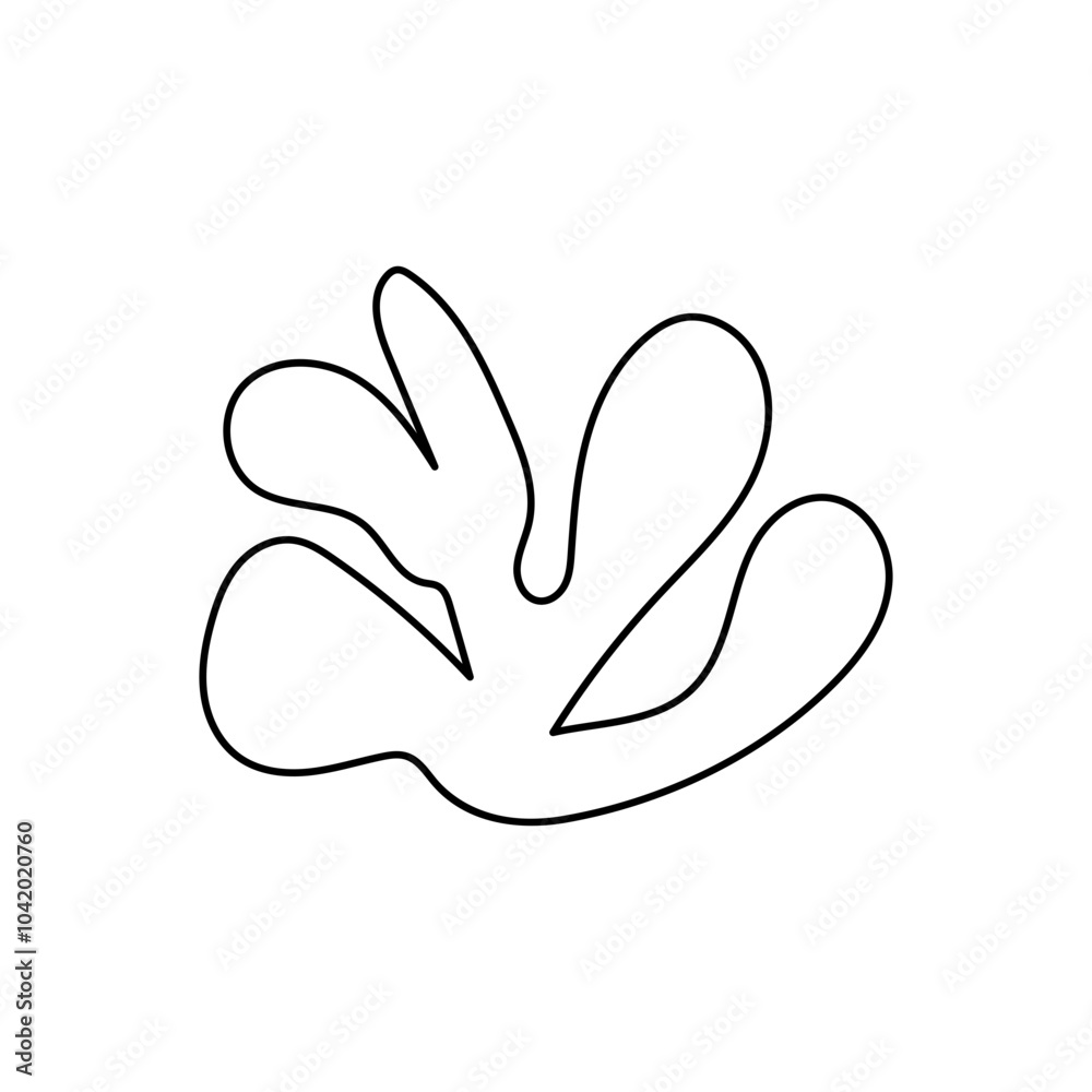 Seaweed Icon. Boho Outline Vector Illustration Style. Seaweed Icon. Boho Outline Vector Illustration Style.