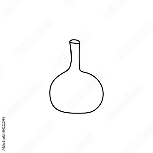 Vas Long Neck Rounded Icon. Boho Outline Vector Illustration Style.