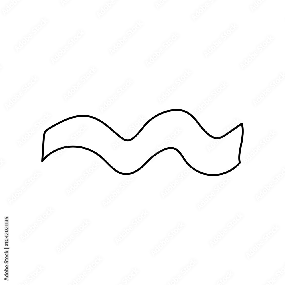 Wave Single Icon. Boho Outline Vector Illustration Style. Wave Single Icon. Boho Outline Vector Illustration Style.