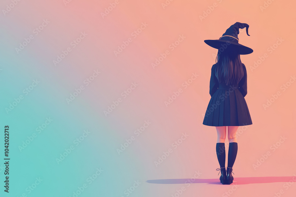 Cute Witch,Cartoon girl witch in dress, Halloween Concept, vector illustration,Generated By Ai Cute Witch,Cartoon girl witch in dress, Halloween Concept, vector illustration,Generated By Ai