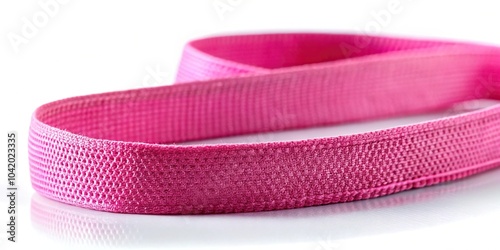 Pink fabric elastic band stitched with thread tight elastic background Low Angle photo