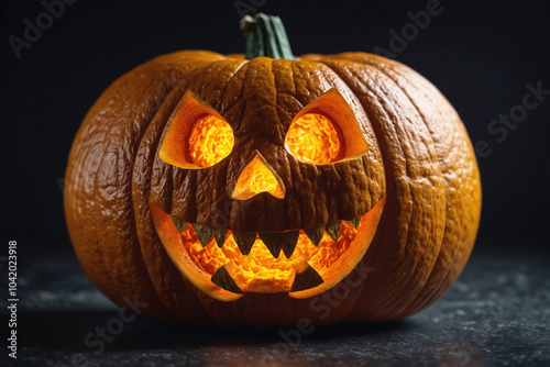 halloween pumpkin on black