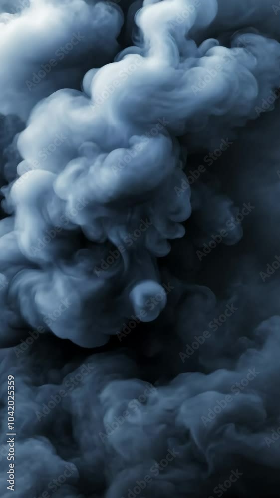 Dark smoke swirling and forming intricate abstract shapes Dark smoke swirling and forming intricate abstract shapes