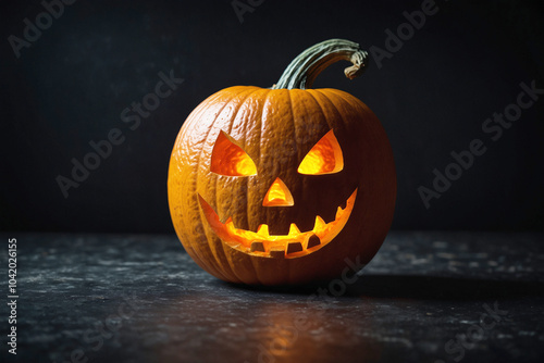 halloween pumpkin on black