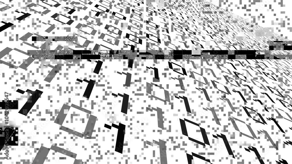 Obraz premium Perspective wall of binary code digital pattern background