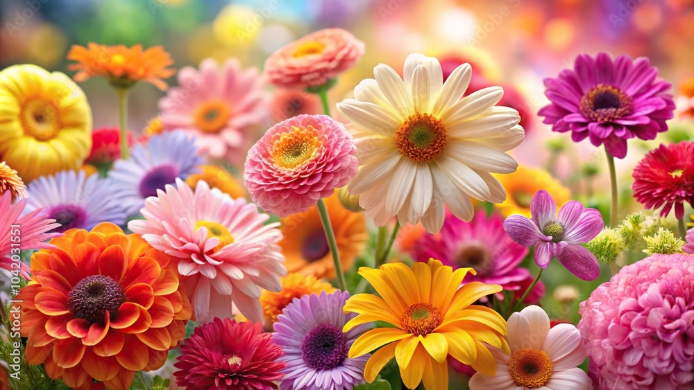 Colorful flower backgrounds with varying shades and depths of field Colorful flower backgrounds with varying shades and depths of field