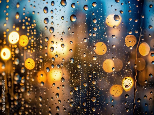 Stunning 4K Rain Drops on Window with Bokeh Effect for Atmospheric Imagery