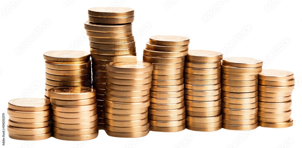 PNG Coins money white background. PNG Coins money white background.