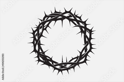 A minimalist black crown of thorns design.